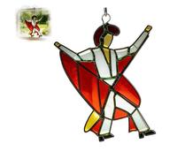 2D Wind Spinners, Garden Wind Spinners and Wind Spinner Decor, Vintage Dancer Pattern Hanging Ornament for Windows and Outdoor Spaces (red)