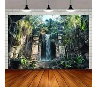2DNo power supply needed. The design of vibrant jungle waterfalls and ancient ruins is suitable for wedding party living room