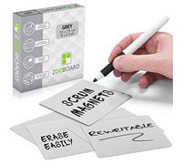 2DOBOARD 25 Magnetic Notes - Magnetic Sticky Notes 3 x 3 in - Fun Dry Erase Whiteboard Magnets for Fridge, Office, Classroom - Easy to Clean & Reuse Stick Notes (Grey)