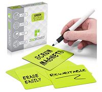 2DOBOARD 25 Magnetic Notes - Magnetic Sticky Notes 3 x 3 in - Fun Dry Erase Whiteboard Magnets for Fridge, Office, Classroom - Easy to Clean & Reuse Stick Notes (Green)
