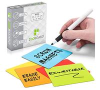 2DOBOARD 25 Magnetic Notes - Magnetic Sticky Notes 3 x 3 in - Fun Dry Erase Whiteboard Magnets for Fridge, Office, Classroom - Easy to Clean & Reuse Stick Notes (5 Colours Mix)