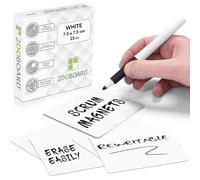 2DOBOARD 25 Magnetic Notes - Magnetic Sticky Notes 3 x 3 in - Fun Dry Erase Whiteboard Magnets for Fridge, Office, Classroom - Easy to Clean & Reuse Stick Notes (White)