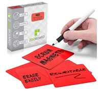 2DOBOARD 25 Magnetic Notes - Magnetic Sticky Notes 3 x 3 in - Fun Dry Erase Whiteboard Magnets for Fridge, Office, Classroom - Easy to Clean & Reuse Stick Notes (Red)