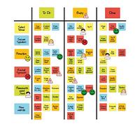 2DOBOARD Kanban Board Magnetic Notes Set for Whiteboard - Dry Erase Sticky Notes, Magnetic Strips, Emoji Magnets - Scrum Cards - Kanban Magnets for Planning Board