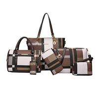 2E-youth Designer Purses and Handbags for Women Satchel Shoulder Bag Tote Top Handle Bag, 2e-brown, L
