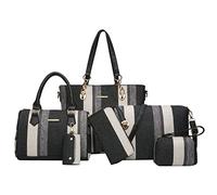 2E-youth Designer Purses and Handbags for Women Satchel Shoulder Bag Tote Top Handle Bag, 2g-stripe-black, Large