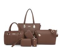 2E-youth Designer Purses and Handbags for Women Satchel Shoulder Bag Tote Top Handle Bag, 4b-coffee, L, Women's Fashion