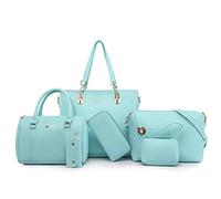 2E-youth Designer Purses and Handbags for Women Satchel Shoulder Bag Tote Top Handle Bag, 4c-light Blue, Large