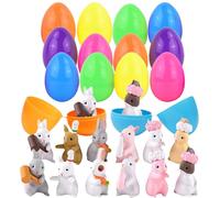 2er Pack Easter Bunny Stress Pinching Easter Egg Twisting Toy Children's Party Surprise Eggshell Toy Easter Theme Baby Carillon (Red, 6CM)