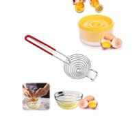 2er Pack Egg Separator Egg Yolk White Separator And 2 in 1 Egg Yolk Separator, Stainless Steel Egg White Yolk Sifting Filter Egg Divider for Baking Cake, Kitchen Gadget Cooking Tool (yellow red)
