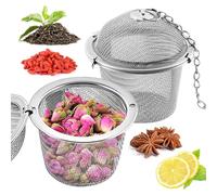 2er Pack Stainless Steel Mesh Tea Ball, Extra Fine Mesh Tea Infuser for Loose Leaf Tea, Tea Strainers Tea Infuser Strainer Filters for Tea (OD max:6.5cm)