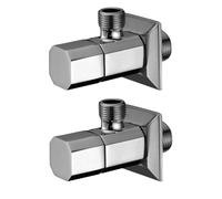 2er Set Design Angle Valve Chrome 1/2 x 3/8 Inch Corner Regulating Cold Warm