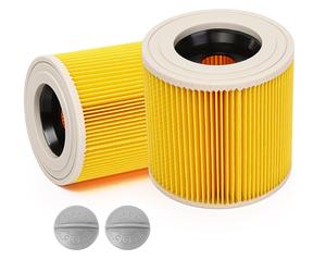 2er Set Kärcher Cartridge Filter Lamellar Filter 6.414-552.0 With Locking Screw
