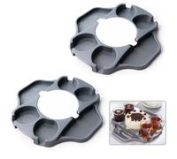 2er Set Serving Tray Grey With Kitchen Plate Kuchentablett Plastic