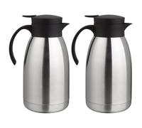 2er Set Thermos Bottle 2 Litre Jug Stainless Steel Handed Automatic Coffeepot
