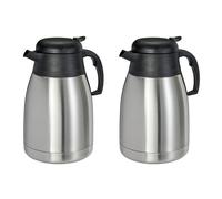 2er Set Thermos Flasks Stainless Steel 1,5l Vacuum Handed Automatic Coffeepot