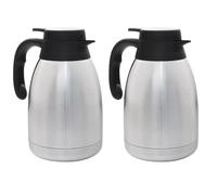 2er Set Vacuum Flask 1,5 Litre Thermos Handed Automatic Stainless Steel Jug
