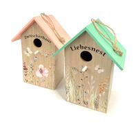 2er Set Wood Bird House Nesting Box Nesting Aid for Titmice Bird Box