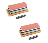 2et Sharpening Stone Whetstone with Angle Guide Non-Slip Bamboo Base grit 400 1000 3000 8000 Knife Sharpeners Professional 2-in-1 Wetstone for Sharpening Knives (2)