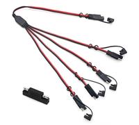2Feet / 65cm 14 AWG SAE Connector Y Splitter 1 to 2/3/4 Extension Cable Compatible with Solar Connection and Transfer (14 AWG 1 to 4)