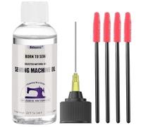 OIDAPOSS 2FL.OZ. Sewing Machine Oil with Needle tip and 4 Type Sewing Machine Cleaning Brushes, Fine Light Machine Oil,Clear Machine Oil for Lubrication of All Sewing Machine Moving Parts
