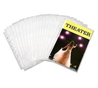 2Fold Supply Theater Program Sheet Protectors (25 Pack) - Clear Plastic, Acid-Free Polypropylene (PP) - 6.25 x 9.25 inches
