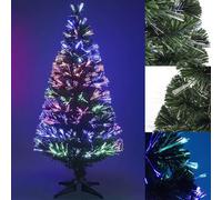 2FT 3FT 4FT 5F Green Artificial Fibre Optic Xmas Pine Tree Multi LED Source Indoor Christmas Decoration Solid Metal Legs (4FT)