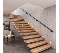 2ft/3ft/4ft/5ft/6ft/10ft/12ft/14ft/20ft Pipe Handrail, Hand Rails for Indoor Stairs, Stair Railing Safety Grab Bars for Wall, Outdoor Handrails for Exterior Steps(6ft/180cm)