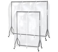 2ft 3ft 4ft 5ft 6ft Clear Transparent Clothes Rail Protective Zip Over Cover for Garment Hanging Coat Racks The Shopfitting Shop ® (for 3ft Rail)