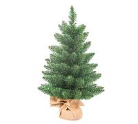 2ft/60cm Artificial Christmas Tree with Pine Pinem Linen Wrapping, Small Xmas Tree Table Decorationfor Dining Table Desk Home Christmas Holiday Decorations