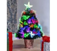 (2Ft) Flowers Fibre Optic Christmas Tree LED Pre-Lit