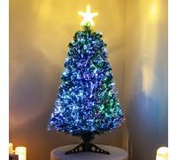 2Ft (60Cm) Green Fibre Optic Christmas Tree With Multi-Coloured Fibre Optic Lights
