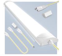 2FT 60cm LED Batten Light,6500K Daylight LED Tube Light,20W Linkable Fluorescent Lights,2000LM Super Bright Strip Lights,Hanging or Surface Mounted Ceiling Lighting for Office Garage Workshop