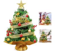 2FT/60CM Mini Christmas Tree Artificial Tabletop Xmas Tree with Hanging Balls and Ornaments for Christmas Decorations (Green)