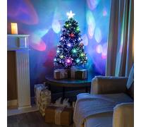 2ft Black Artificial Fibre Optic Christmas Xmas Tree with Multi LED 60cm