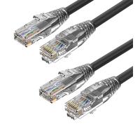 2FT Cat6 Patch Cables 2 Pack, Solid Pure Copper Patch Cord, Cat 6 Ethernet Cables, UTP Network, High Speed RJ45 Internet Cable, Compatible for PC, PS3/4/5, Xbox, Routers, Switches, Servers - Black