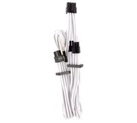 2FT Corsair Premium Sleeved Type 4 Gen 4 Split PCIe Cable - White