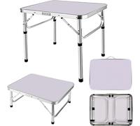 2ft Folding Camping Table with Adjustable Height, Portable Foldable Picnic Tables for Outdoor Indoor Kitchen Garden