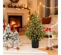 2ft Pre-lit Norfolk Pine Tree, Artificial Cypress Christmas Tree Lighted Tabletop Pine with Warm LED Lights, 24 Inch Xmas Trees for Home, Office Holiday Decor & Party (120cm)
