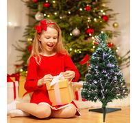 2ft Tabletop Christmas Tree Fiber Optic Mini Xmas Tree w/ 60 PVC Branch Tips