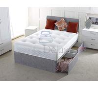2FT6 3FT Chenille Fabric Divan Bed with Mattress | Free HEADBOARD | Storage Drawers by Comfy Deluxe LTD (Silver, 2FT6 0 Drawers)