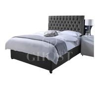 (2ft6 Small Single (75 x 190 cm), Steel) ORTHOPAEDIC DIVAN BED SET WITH MATTRESS &HEADBOARD