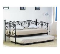 (2ft6 Small Single, Black) Iris Metal Trundle Bed