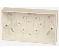 2G 29MM SURFACE BOX Electrical Back Boxes/Mounting Boxes, 2G 29MM SURFACE BOX, Electrical Box Material: PVC (Polyvinyl Chloride), Electrical Box Mounting: Surface, For Use With: 1x 2 Gang Plates, Internal Depth: 29mm, No. of Gangs: 2, SVHC: No SVHC
