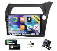 2G+32G Android 13 Car Stereo for Honda Civic MK8 2006-2010 with Wireless Apple Carplay Android Auto, 9 Inch Touch Screen Car Radio with Bluetooth Sat Navi WIFI FM RDS+Backup Camera