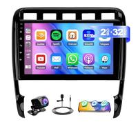 2G+32G Android 13 Car Stereo for Porsche Cayenne 2002-2010 with Wireless CarPlay Android Auto, 9 Inch IPS Touch Screen Car Radio with Bluetooth Mirror Link Sat Navi FM RDS SWC+Backup Camera+MIC