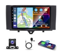 2G+32G Double Din Car Stereo for Mercedes-Benz Smart Fortwo 2011-2015 with Carplay Android Auto, 9 Inch IPS Touchscreen Android 14 Car Radio Receiver w/GPS Navi Bluetooth FM BT SWC Backup Camera Mic