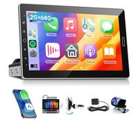 2G+64G 10.1 Inch Android Single Din Rotatable Vertical Touch Screen Car Stereo, Hodozzy Car Radio Wireless CarPlay/Android Auto 1 Din Head Unit Car Player With GPS WIFI Bluetooth FM/RDS Backup Camera