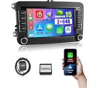 2G 64G 7 Inch Android Car Radio for VW Passat Jetta Tiguan Golf MK5 MK6 T5 EOS Polo CarPlay Android Auto, Rimoody Touch Screen Car Stereo GPS Navigation Bluetooth FM RDS EQ SWC Backup Camera