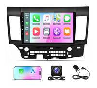2G+64G Android 14 Car Stereo for Mitsubishi Lancer 2007-2012 with Wireless Carplay Android Auto 10 Touch Screen Car Audio Receivers with Bluetooth Mirror Link GPS Sat Nav FM HD Reverse Camera